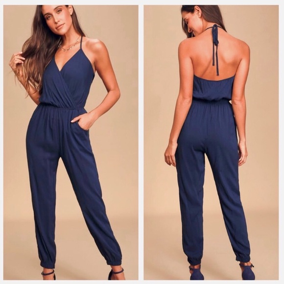 learning to fly navy blue jumpsuit